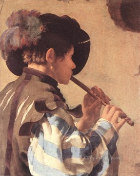 ヘンドリック・テル・ブリュッヘン Painting - フルート奏者 オランダの画家 ヘンドリック・テル・ブリュッヘン